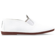 Mens White Arnedo Slip on Plimsoll