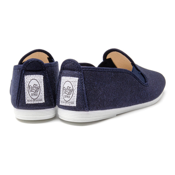 Womens Navy Eco Slip on Plimsoll – Flossy Shoes