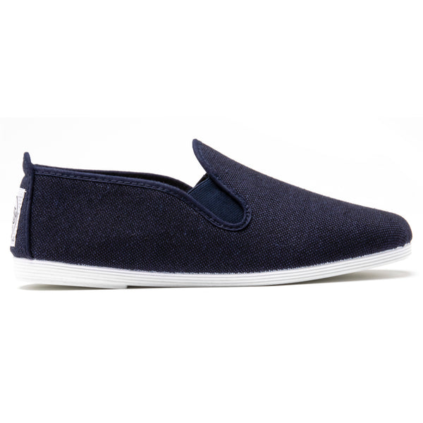 Womens Navy Eco Slip on Plimsoll – Flossy Shoes