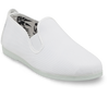 Mens White Guadix Slip on Plimsoll