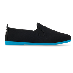 Kids Black/Blue Luna Slip on Plimsoll