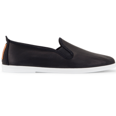Mens Black Madrid Slip on Plimsoll
