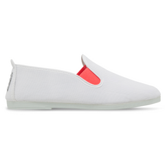Womens White/Pink Menorca Slip on Plimsoll
