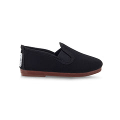 Kids Black Pamplona Slip on Plimsoll