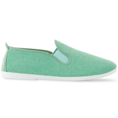 Mens Green Tenerife Slip On Plimsoll