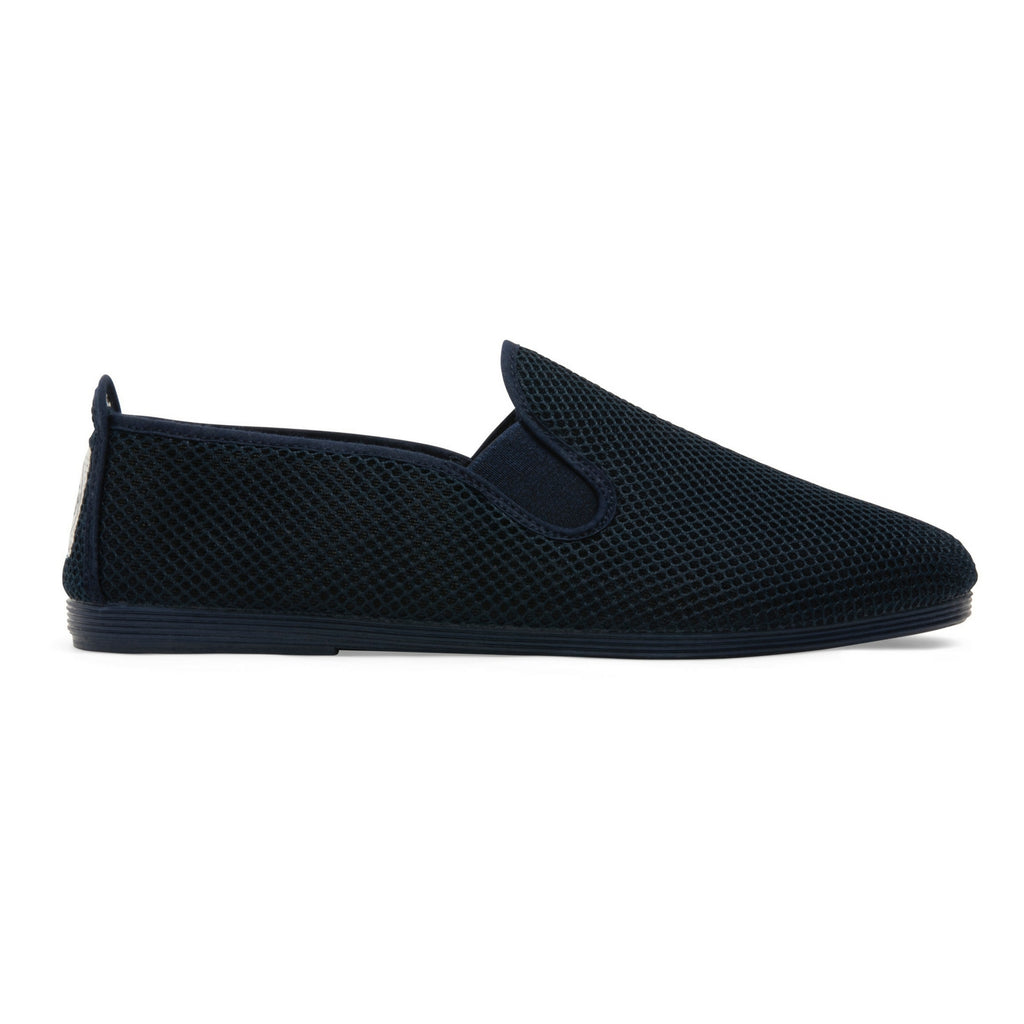 Mens Navy Buque Mesh Slip on Plimsoll