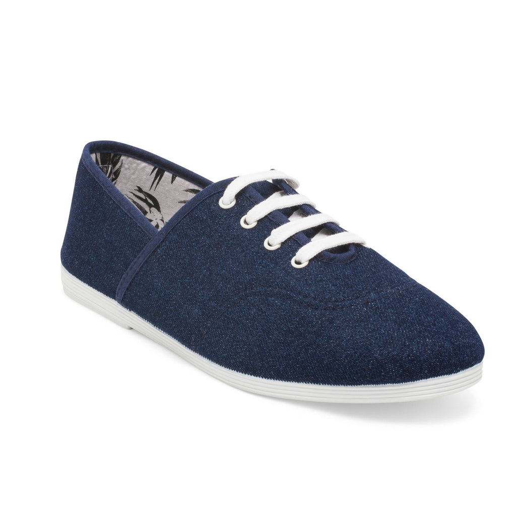 Womens Denim Costa Lace up Plimsoll