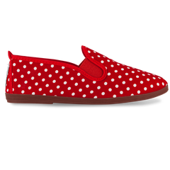 Womens Red Gallur Slip on Plimsoll