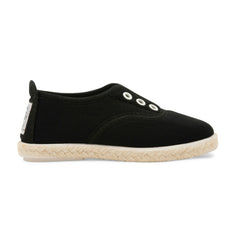 Kids Black Goloso Slip on Espadrille Plimsoll