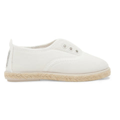 Kids White Goloso Slip on Espadrille Plimsoll