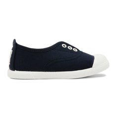 Kids Navy Trapillo Slip on Plimsoll